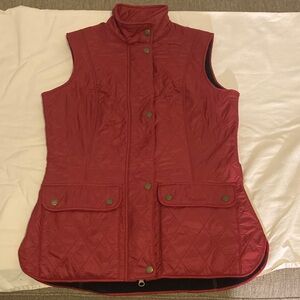 Barbour Women's red Quilted Vest size 6